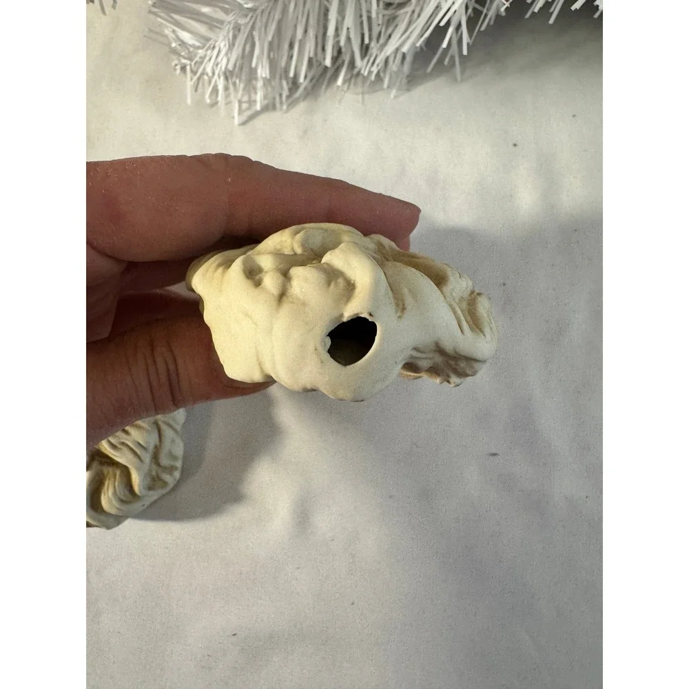 Santa Claus Ornaments Red White Vintage Style Set of 2